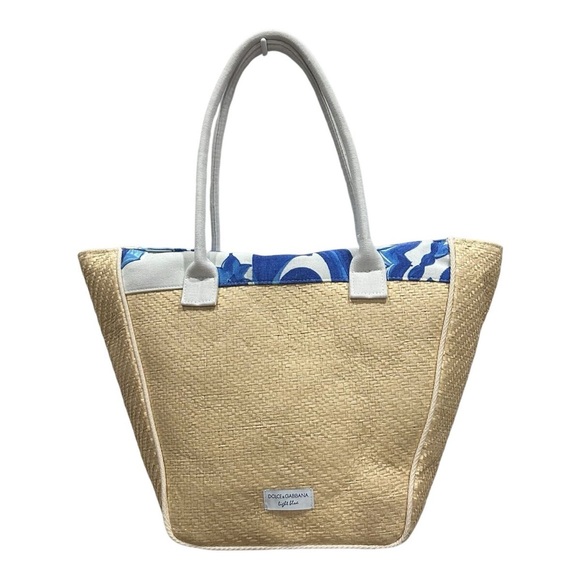 DOLCE & GABBANA beach purse bag straw blue - Picture 7 of 7